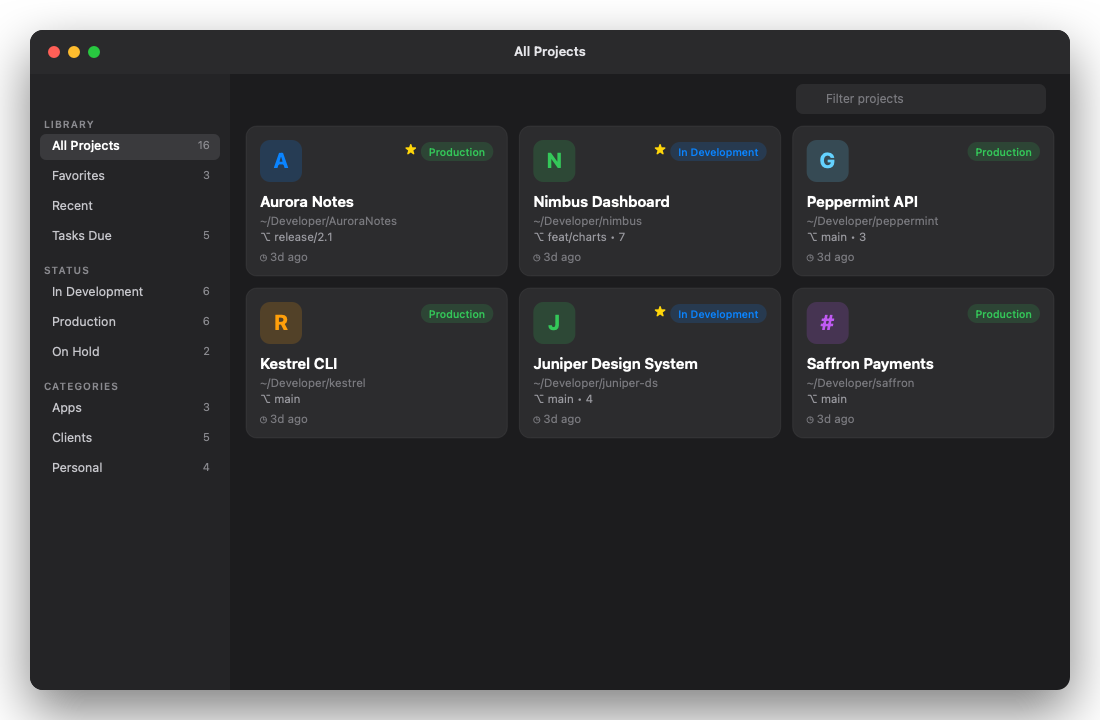 Let's Organized project grid